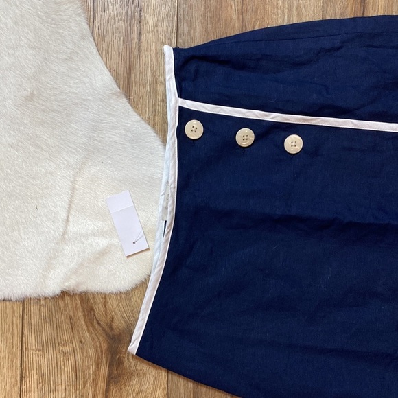 Loft Linen Wrap mini skirt with buttons - Picture 4 of 9